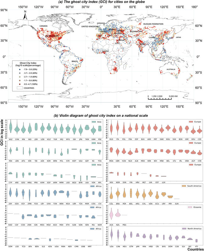 Inferring ghost cities on the globe in newly developed urban areas based on urban vitality with multi-source data