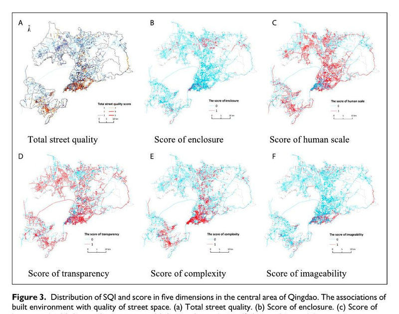 Associations between the quality of street space and the attributes of the built environment using large volumes of street view pictures
