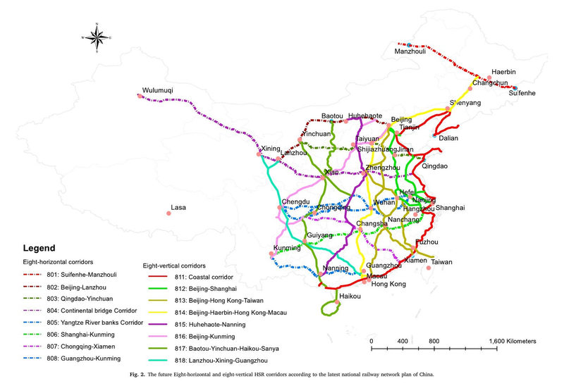 Prioritizing future funding and construction of the planned high-speed rail corridors of China – According to regional structure and urban land development potential indices