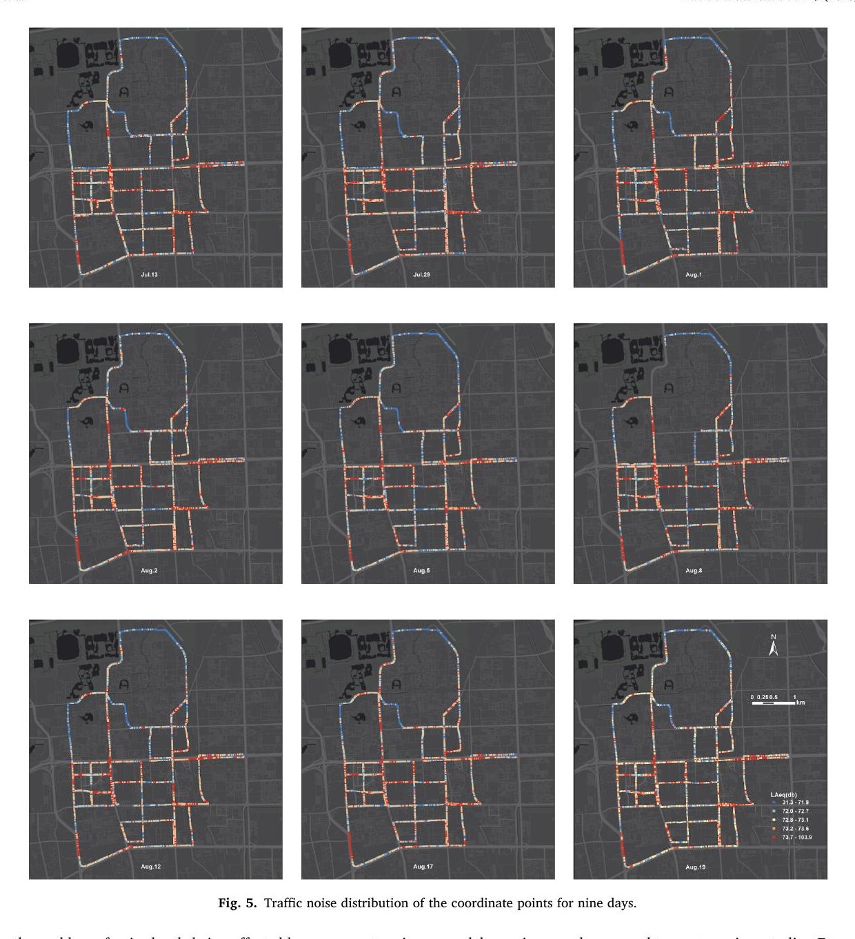 Predicting highly dynamic traffic noise using rotating mobile monitoring and machine learning method