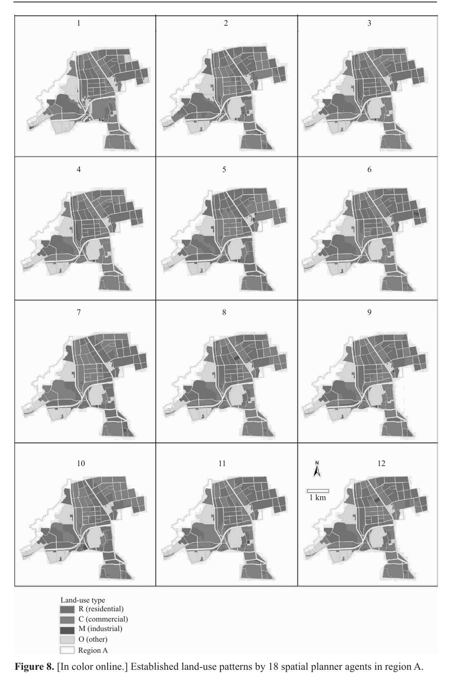 Land-use pattern scenario analysis using planner agents