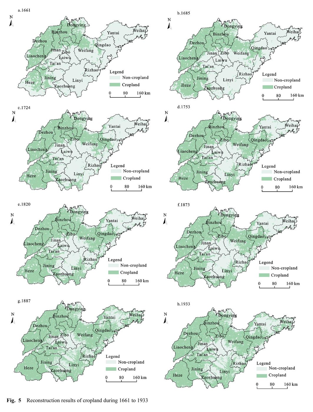 Reconstructing spatial distribution of historical cropland in China's traditional cultivated region: Methods and case study