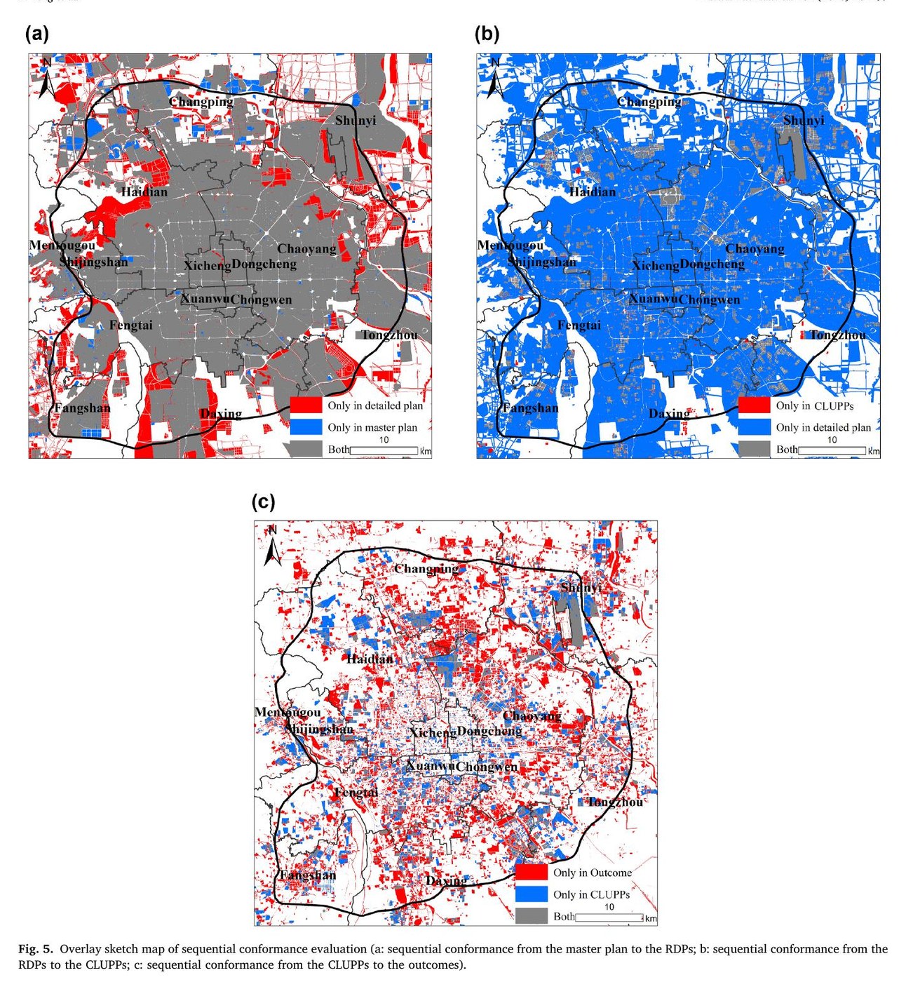 Evaluation of urban planning implementation from spatial dimension: An analytical framework for Chinese cities and case study of Beijing