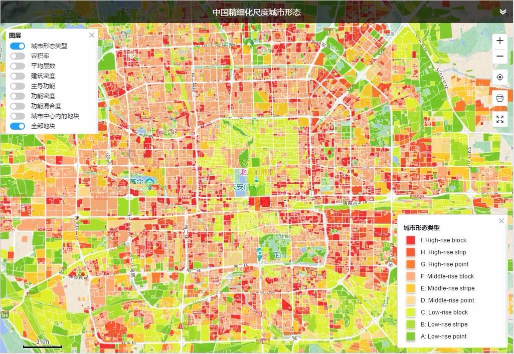 Three‑Dimensional Urban Form at the Street‑Block Level for 63 Major Cities in China